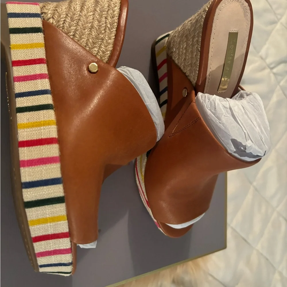 Louise et Cie Brown Leather Wedges